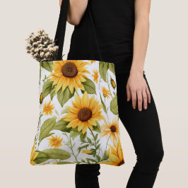 Sömlöst Blommönster, solsken och Daisy Tygkasse