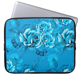 Sömlöst Blommönster. Vattenfärgad inslag. Läge Laptop Fodral
