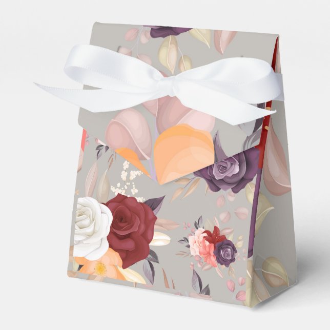 Sömlöst blomster mönster av livligt färgade rosor presentaskar (Framsidan Sidan)