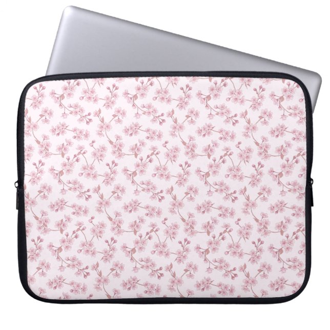 Sömlöst blomster Mönster av Rosa Körsbärsblommor Laptop Fodral (Framsidan)