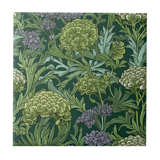 Sömlöst blomster mönster i William Morris stil Kakelplatta (Framsidan)