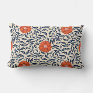 Sömlöst blomster mönster med livfulla orange blomm lumbarkudde