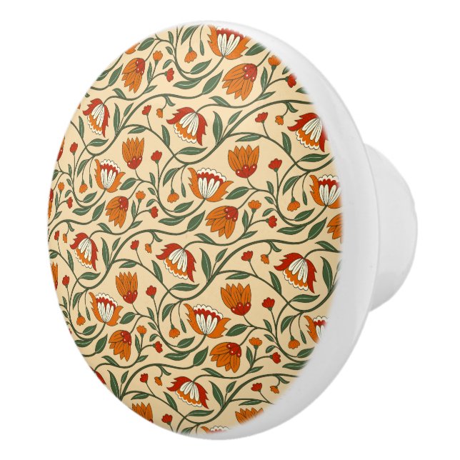 Sömlöst blomster mönster på beige bakgrund knopp (Höger)