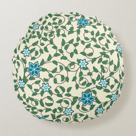 Sömlöst blomster mönster på beige bakgrund rund kudde