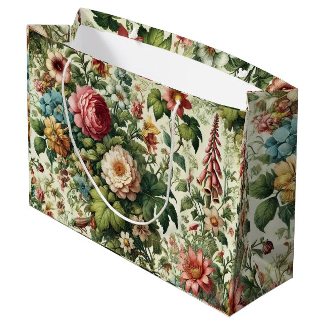 Sömlöst botaniskt Blommönster (Baksidan Vinklad)