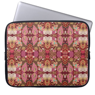 Sömlöst dekorativt kaotiskt blommönster laptop fodral