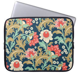 Sömlöst färgat blommönster i stil med laptop fodral
