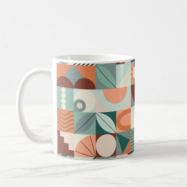 Sömlöst geometriskt, abstrakt mosaikmönster. kaffemugg (Vänster)