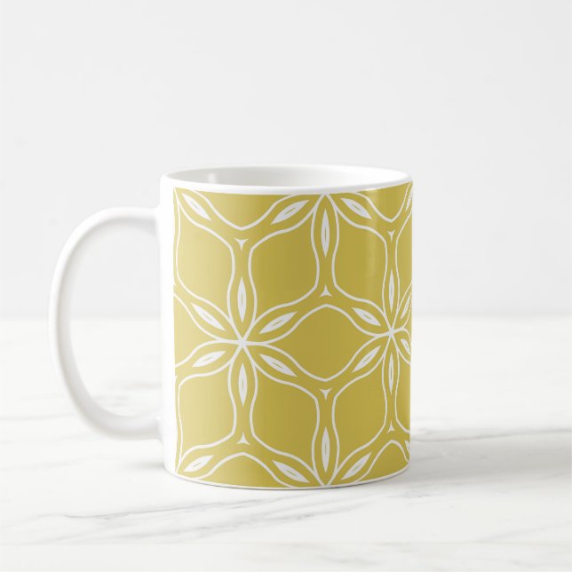 Sömlöst geometriskt mönster för blommigt. Struktur Kaffemugg (Vänster)
