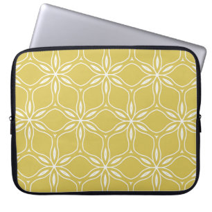 Sömlöst geometriskt mönster för blommigt. Struktur Laptop Fodral