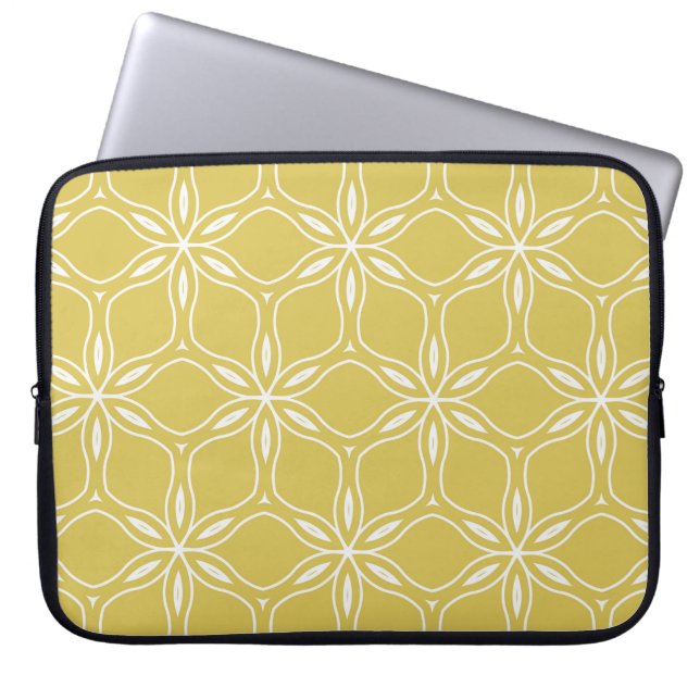 Sömlöst geometriskt mönster för blommigt. Struktur Laptop Fodral (Framsidan)
