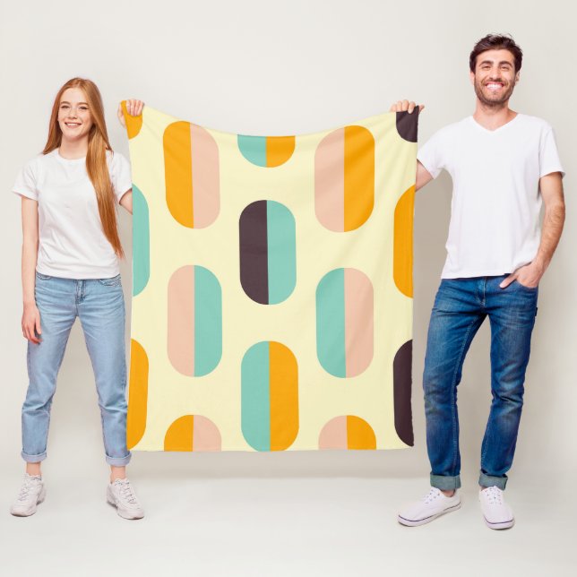 Sömlöst geometriskt mönster i retro-vibbar fleecefilt (På plats)