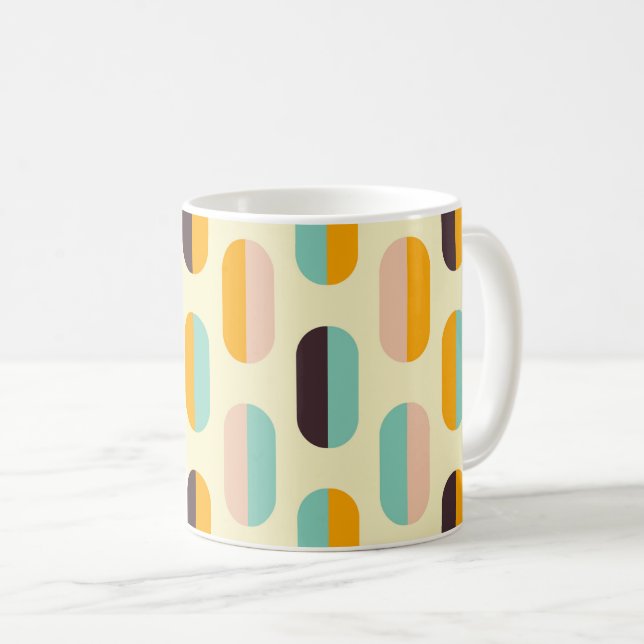 Sömlöst geometriskt mönster i retro-vibbar kaffemugg (Framsida höger)