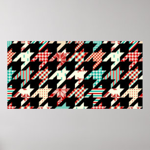 Sömlöst geometriskt mönster. Klassisk Hounds-tooth Poster