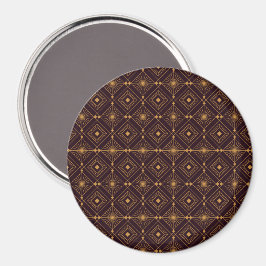 Sömlöst geometriskt mönster med gul diamantform magnet