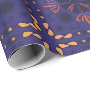 Sömlöst geometriskt mönster med orange och rött presentpapper