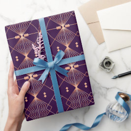 Sömlöst geometriskt mönster med persikolinjer  presentpapper