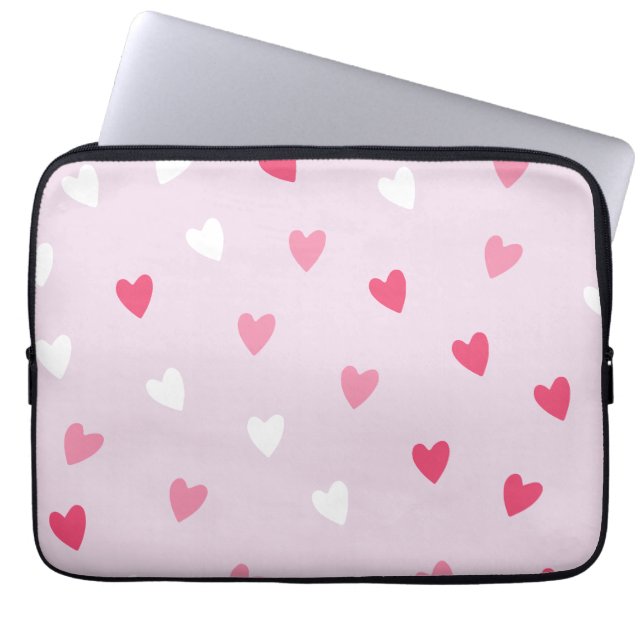 sömlöst hjärtmönster laptop fodral (Framsidan)