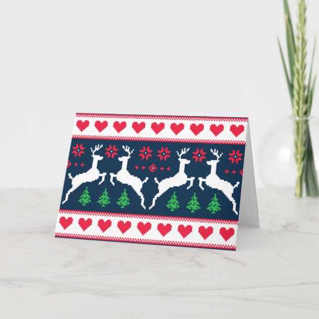Sömlöst julkort mönster helgkort (Framsida)