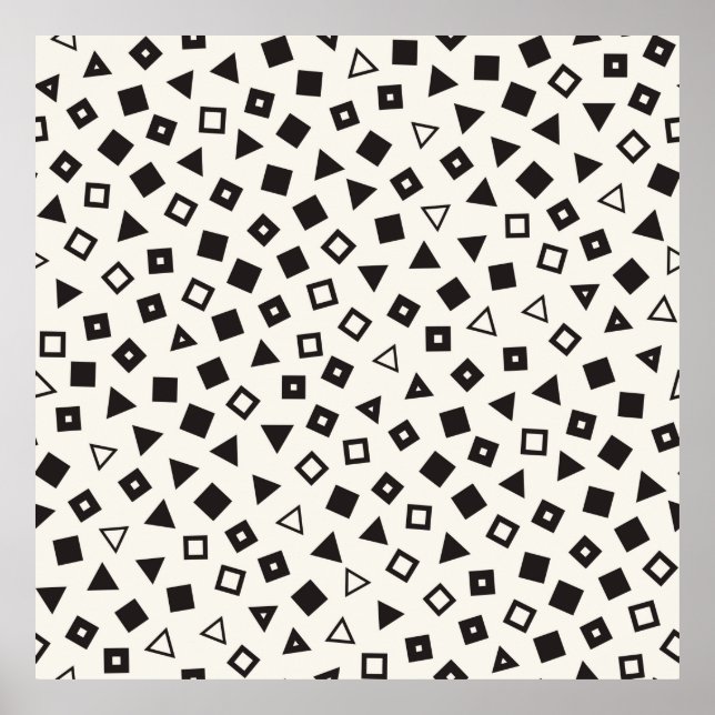 Sömlöst kaotiskt mönster. Slumpmässig spridd geom Poster (Framsidan)