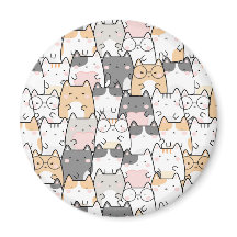 Sömlöst Kawaii Söta Katter Mönster