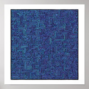 Sömlöst Kosmiskt Mönster: Labyrintisk Lasernät 2 Poster