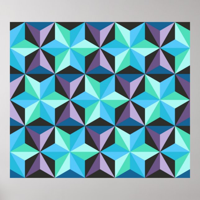 Sömlöst lappverk mönster med stjärnor. Abstrakt Poster (Framsidan)