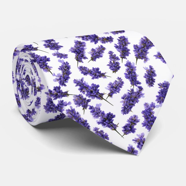 Sömlöst Lavendelblommönster Slips (Rullad)
