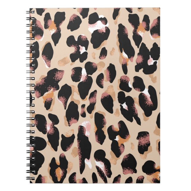 Sömlöst leopardmönster anteckningsbok (Framsidan)