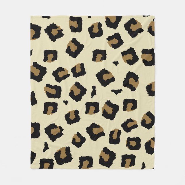 Sömlöst leopardmönster  fleecefilt (Framsidan)
