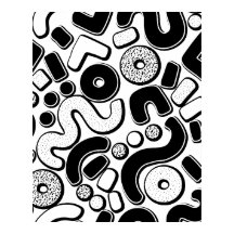 Sömlöst Memphis-mönster, minimal svart design