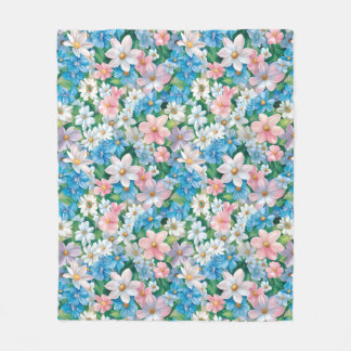 Sömlöst mönster av pastellfärgade blommor fleecefilt