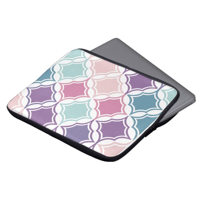 Sömlöst mönster av pastellfärgade geometriska form laptop fodral (Framsida topp)
