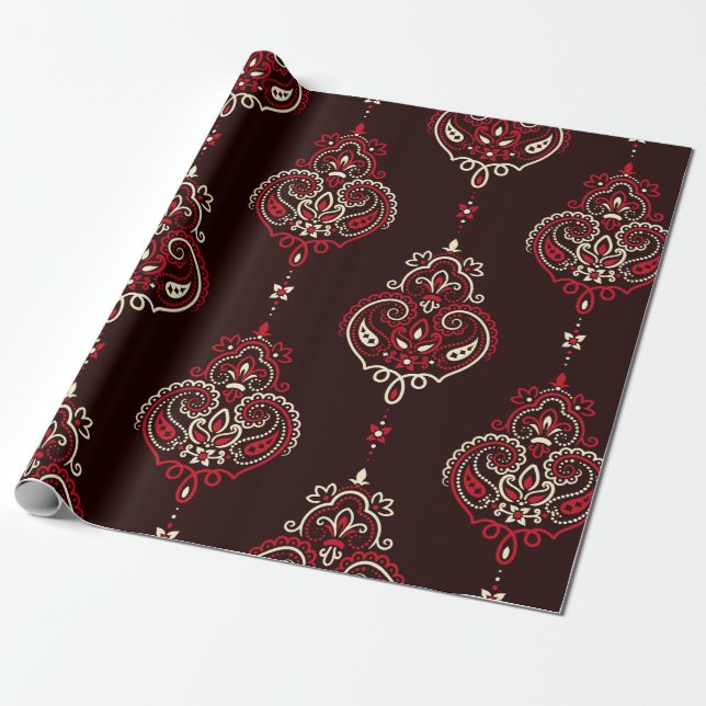 Sömlöst mönster baserat på apisley Bandana Presentpapper (Utrullad)