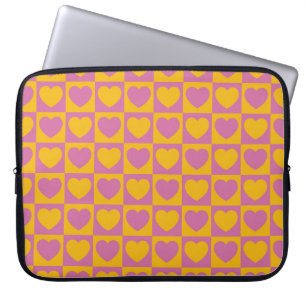 Sömlöst mönster i schackrutnätet. Cute litt Laptop Fodral