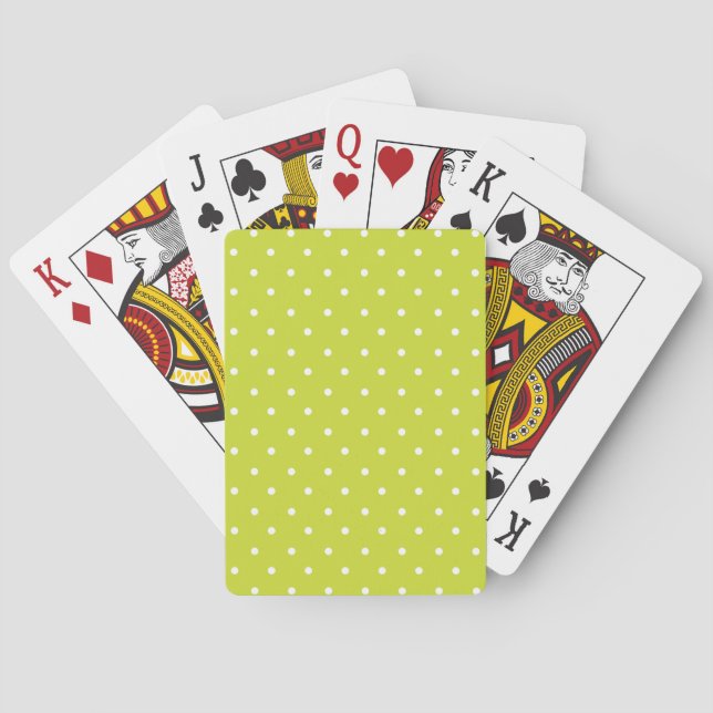 Sömlöst mönster ljust kalkgrönt prickmönster casinokort (Baksidan)