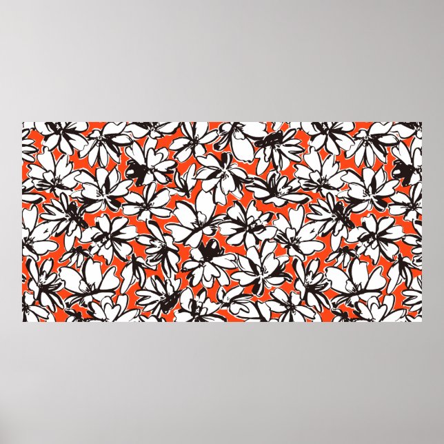 Sömlöst mönster-material av en abstrakt blomma. poster (Framsidan)