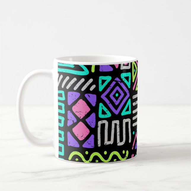  sömlöst mönster med abstrakt linjer. geometrisk a kaffemugg (Vänster)
