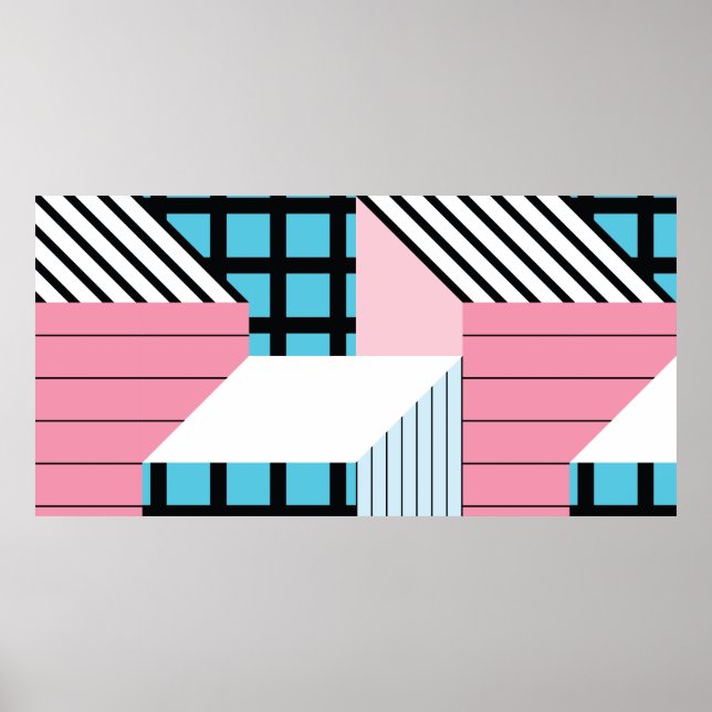 Sömlöst mönster med abstraktens geometriska former poster (Framsidan)