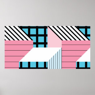Sömlöst mönster med abstraktens geometriska former poster