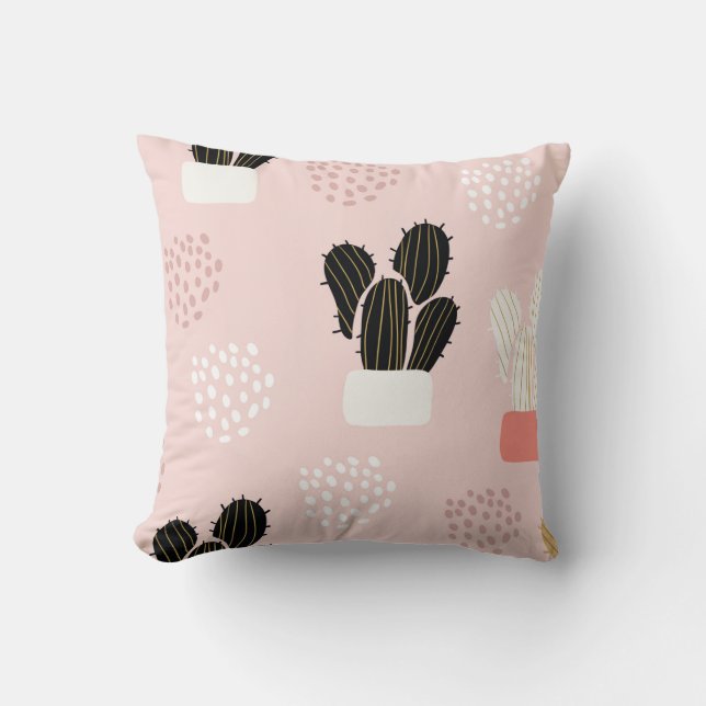 Sömlöst mönster med actus succulents löv a kudde (Framsida)