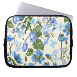 Sömlöst mönster med blå blommor. laptop fodral