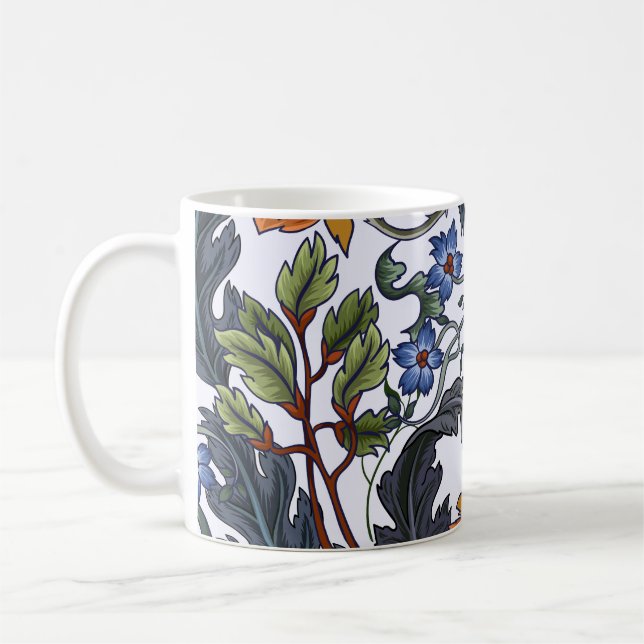 Sömlöst mönster med blommor i konsten deco stil. M Kaffemugg (Vänster)