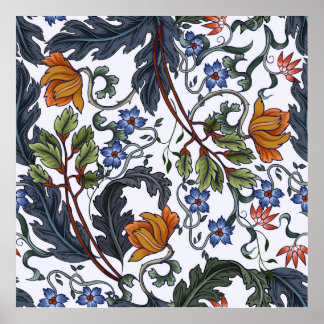 Sömlöst mönster med blommor i konsten deco stil. M Poster