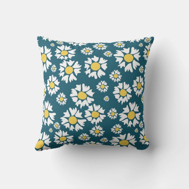 Sömlöst mönster med blommor kudde (Baksida)