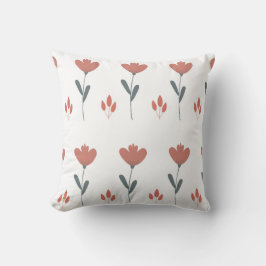 sömlöst mönster med blommor och blad kudde