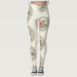 Sömlöst mönster med cykelblommiga mandalor leggings