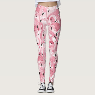 sömlöst mönster med exotisk rosa flamingos (exotis leggings