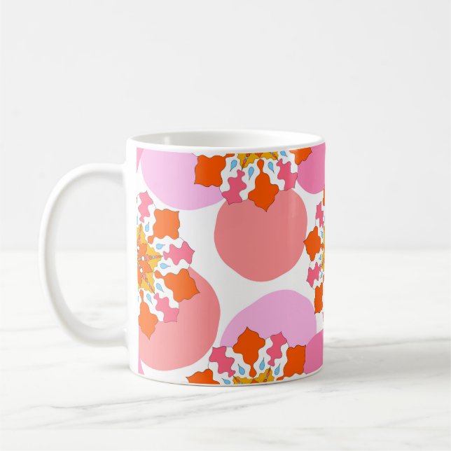 Sömlöst mönster med färgstarka mandalas. Ljus Kaffemugg (Vänster)