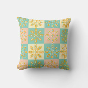 Sömlöst mönster med geometriska blomster motiv kudde
